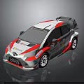 Toyota Red White Gray Racing Car With VARIS Logo Rear Spoiler And Body Decals
