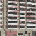 Residential Building Under Construction With Scaffolding Steel Structures Balconies And Window Frames 3d model