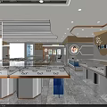 Modern Eyewear Store Interior With Glass Display Counters And Eyeglasses Collection 3d model