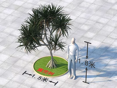 Landscape Arbor With 1.8 Meters Height And 1.5 Meters Spread Human Figure 3d model