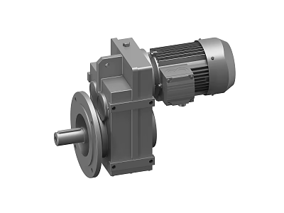 High Performance Industrial Geared Motor Equipment With Flange Mounted Shaft And Gearbox Housing 3d model