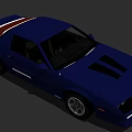 Blue Sports Car With Shiny Body Black Windows And Black Wheels Front Grille
