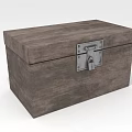 Rustic Wooden Storage Chest With Secure Metal Lock For Home Organization 3d model