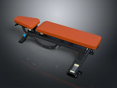 Adjustable Dumbbell Bench With Orange Seat And Black Frame For Home Fitness Training 3d model