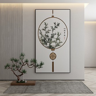 New Chinese Plant Painting Decorative Painting 3d model