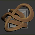Artistic Copper Spiral Sculpture on White Square Base with Modern Design