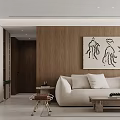 Quiet Restaurant Combination Sofa Leisure Chair Dining Table Bar Counter Island Table Chandelier Log Simple Living Room Dining Room 3d model