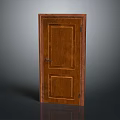 Classic Brown Wooden Hinged Door With Panel Design And Metal Handle