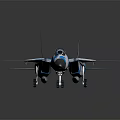 Blue And White Camouflage Fighter Jet Model With Transparent Canopy On Dark Background