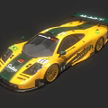 Yellow And Green Race Car With Barilla Castrol Livery Racing Aerodynamic Design And Number 11