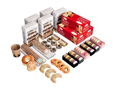 Modern Food Beverage Bread Cake Biscuits Macaron Bread Packaging Persimmon 3d model