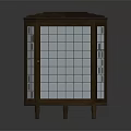 Classic Wooden Entryway Corner Cabinet With Glass Door And Grid Storage Design