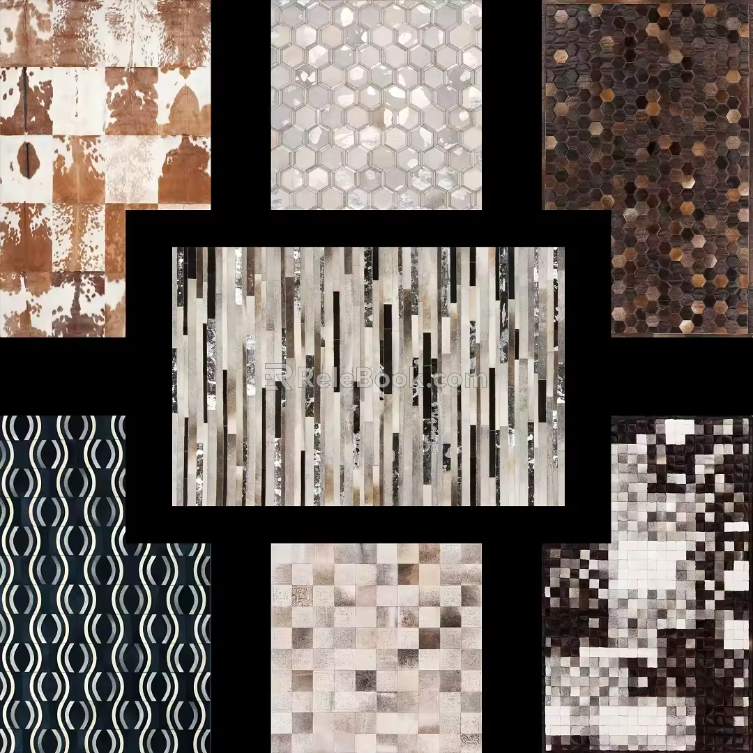 Square Carpet Combination Light Luxury Carpet Living Room Carpet Bedroom Carpet Plush Carpet Fabric Carpet Striped Carpet Flannel Carpet Italian Carpet 3d model