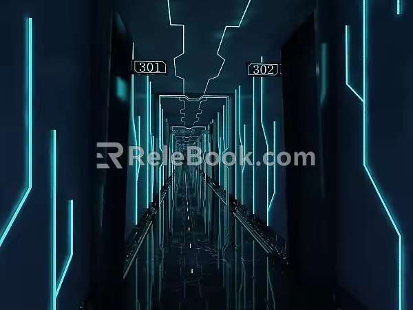 Cyberpunk style ktv corridor sci-fi wind corridor 3d model