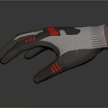 Gray And White Sports Gloves With Red Accents And Knit Wrist Design For Outdoor Use