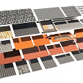 Multiple Colored Roof Tiles In Various Materials And Designs For Building Roofs