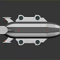 Futuristic Silver Streamlined Underwater Vehicle With Green Bottom Components And Top Antennas