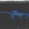 Tactical Sniper Rifle With High Precision Scope And Bipod Support Stand 3d model