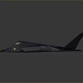 Stealth Military Aircraft Featuring Dark Blue Camouflage Sleek Fuselage And Twin Vertical Tails