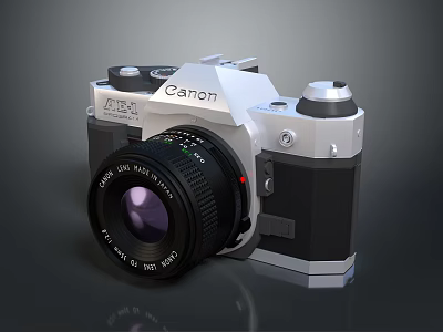 Canon AE-1 Program Vintage Camera With FD 50mm Lens And Electronic Controls 3d model