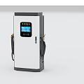 Modern Electric Vehicle Charger With Digital Display And Black Charging Cables