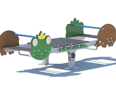 Fun Animal Shaped Garden Ornament Seesaw With Frog Dinosaur Ladybug Design For Kids Outdoor 3d model