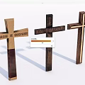 Wooden Cross Decorative Ornament Set With Various Styles And Multiple Pieces For Home Decor