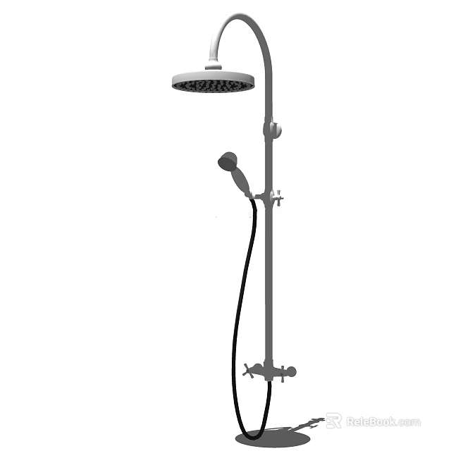 Modern Shower System With Rainfall Head Handheld Sprayer And Slide Bar 3d model