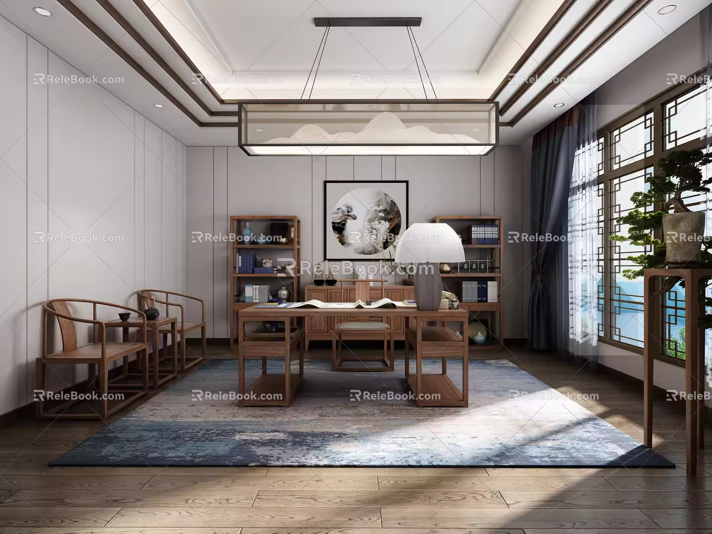 New Chinese Style Study 3d model
