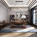 New Chinese Style Study 3d model