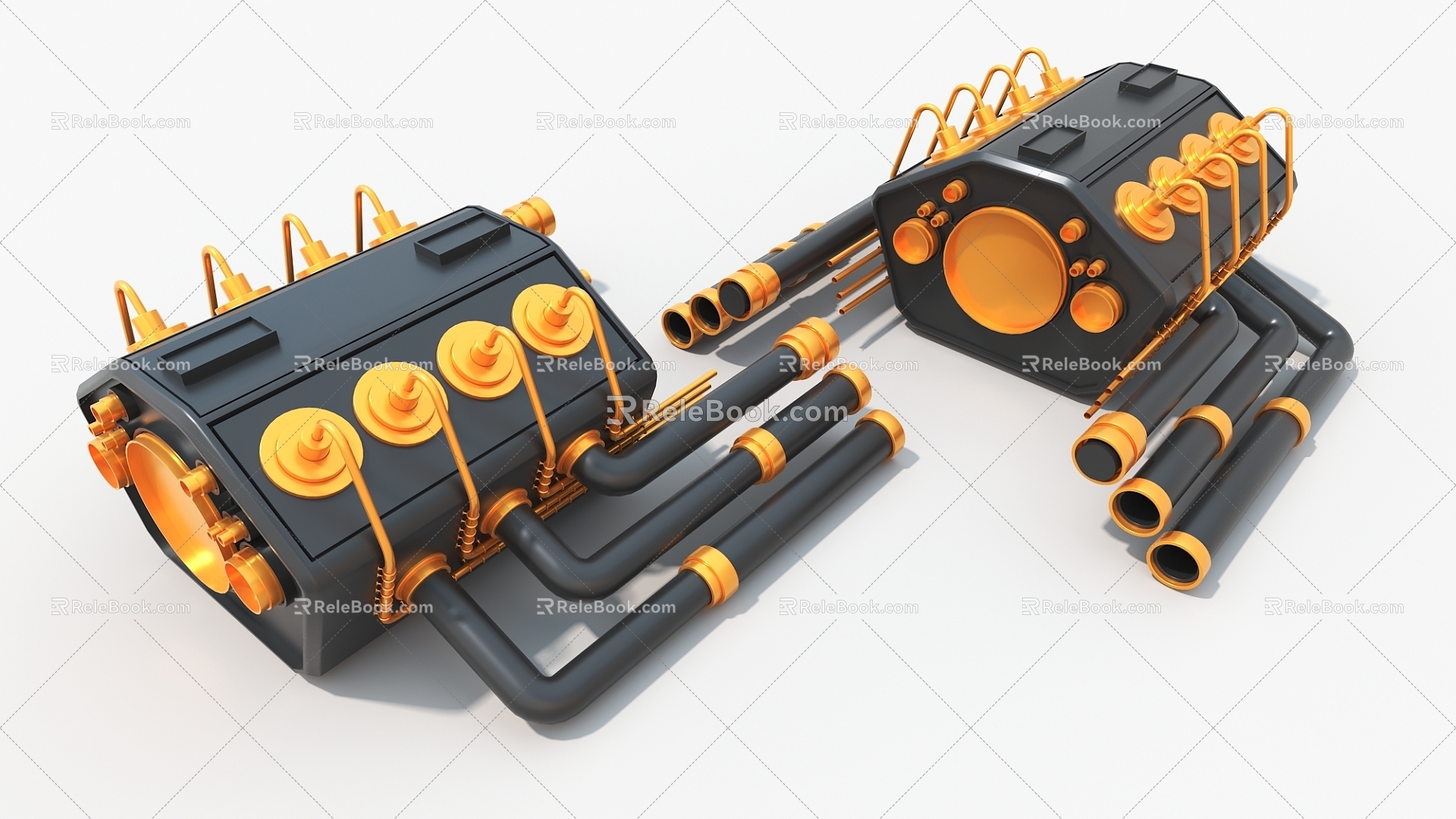 Spaceship Diving Equipment Future Machinery Cypunk Hard Surface High Tech Industrial Parts 3d model