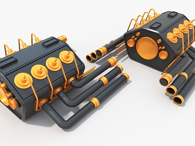 Spaceship Diving Equipment Future Machinery Cypunk Hard Surface High Tech Industrial Parts 3d model