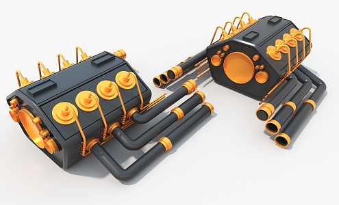 Spaceship Diving Equipment Future Machinery Cypunk Hard Surface High Tech Industrial Parts 3d model