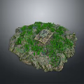 Military Tank Positioned on Circular Rocky Terrain with Green Vegetation in Central Area