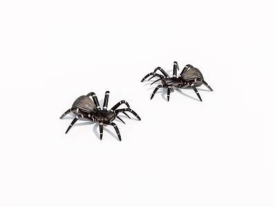Two Black Reptiles On White Background Showing Natural Physical Characteristics 3d model