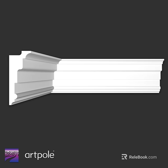 White Layered Architectural Molding With Detailed Design For Interior Trim 3d model 