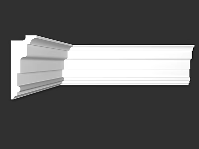 White Layered Architectural Molding With Detailed Design For Interior Trim 3d model