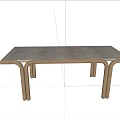 Modern Dining Table with Curved Metal Legs and Sleek Stone Top Design for Contemporary Interior 3d model