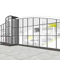 4S Store Modern Showroom Featuring White Audi Car Yellow Structure And Staircase