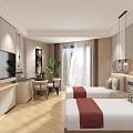 Thailand Hotel Big Bed Room Standard Room 3d model