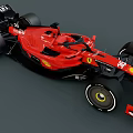 Red Ferrari Racing Car Aerodynamic Exterior Design With Black Accents And Wheels
