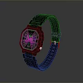 Stylish Black Digital Watch With Square Dial And Comfortable Black Strap