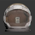 Futuristic Astronaut Helmet With Silver Metallic Texture Transparent Visor And Reflective Surface