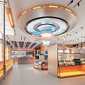 Modern Mall Store Interior Design With Bright Lighting Display Cabinets And Product Displays
