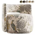 Classic Retro Floral Bird Pattern Upholstered Comfortable Single Sofa For Elegant Home Living Room Decor