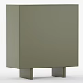 Modern Minimalist Light Green Console Cabinet With Round Door Handles And Slim Metal Legs