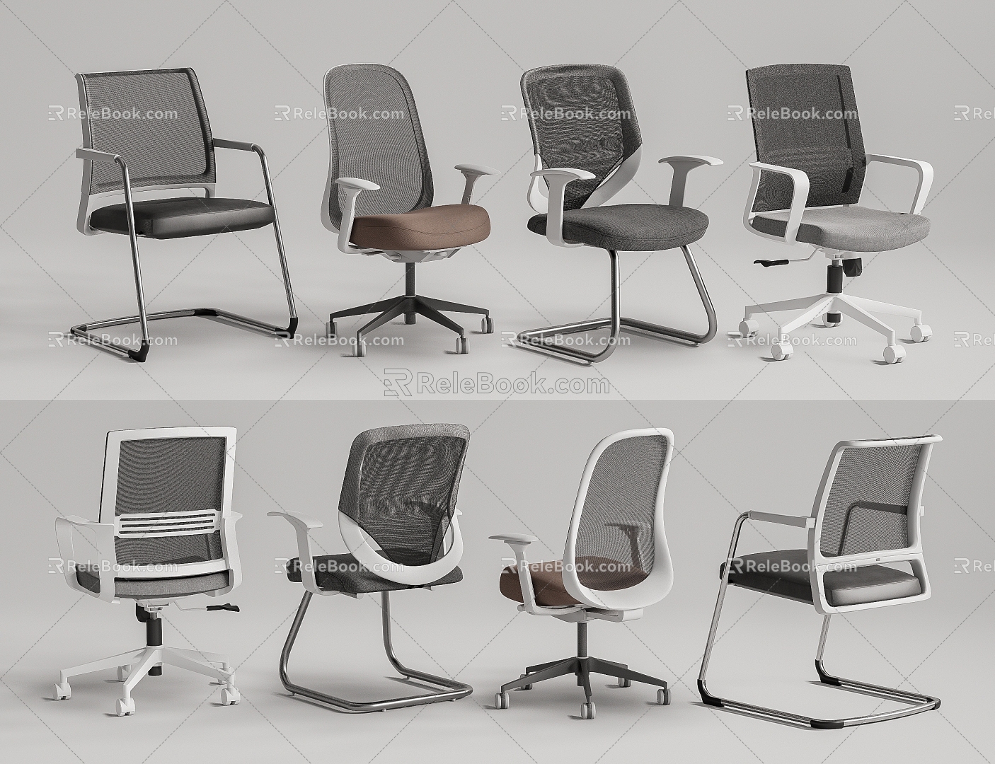 Modern Office Chair Computer Chair Rotating Chair Mesh Chair 3d model