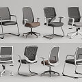 Modern Office Chair Computer Chair Rotating Chair Mesh Chair 3d model