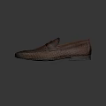 Stylish Brown Snakeskin Texture Leather Loafers With Elegant Design And Smooth Sole