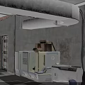 Industrial Workshop Interior Featuring Concrete Structures Exposed Pipes Boxes And Equipment